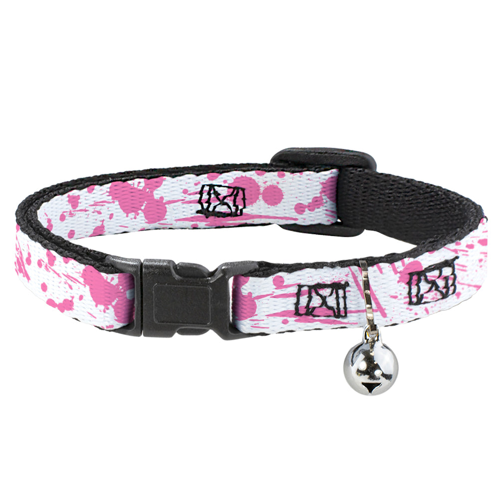 Cat Collar Breakaway - Splatter White Pink Breakaway Cat Collars Buckle-Down   