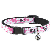 Cat Collar Breakaway - Splatter White Pink Breakaway Cat Collars Buckle-Down   