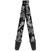 Guitar Strap - Born to Raise Hell Black White Guitar Straps Buckle-Down   