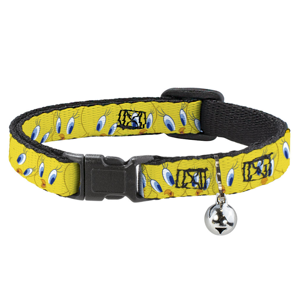 Cat Collar Breakaway with Bell - Tweety Bird Expressions Yellow Breakaway Cat Collars Looney Tunes   