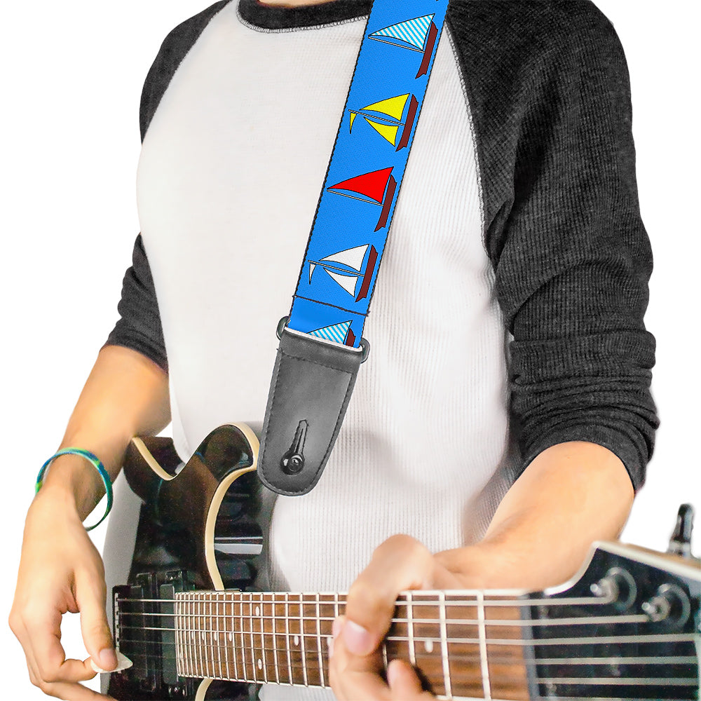 Guitar Strap - Sailboats Blue Guitar Straps Buckle-Down   