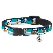 Cat Collar Breakaway - Block Penguins Navy Breakaway Cat Collars Buckle-Down   