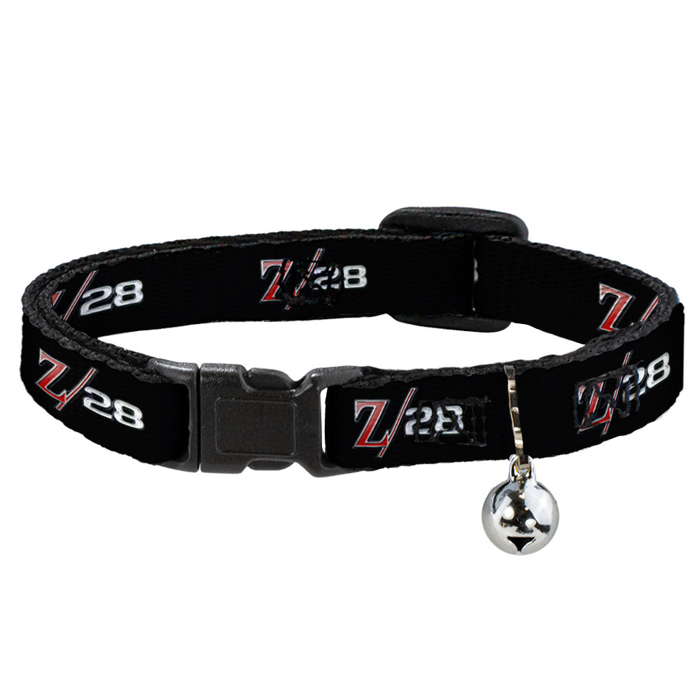 Cat Collar Breakaway - 1969 Camaro Z 28 Emblem Black Silvers Red Breakaway Cat Collars GM General Motors   