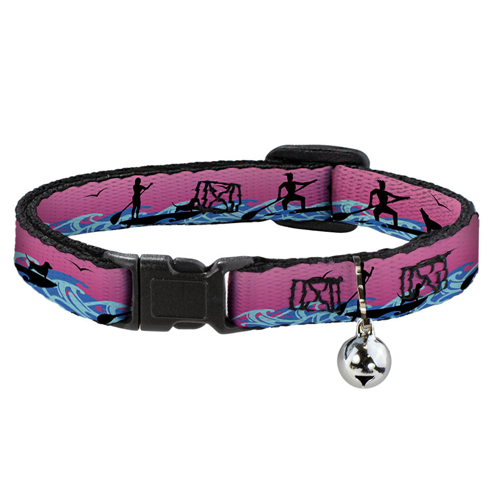 Cat Collar Breakaway - SUP w Dog Pink Blues Black Breakaway Cat Collars Buckle-Down   