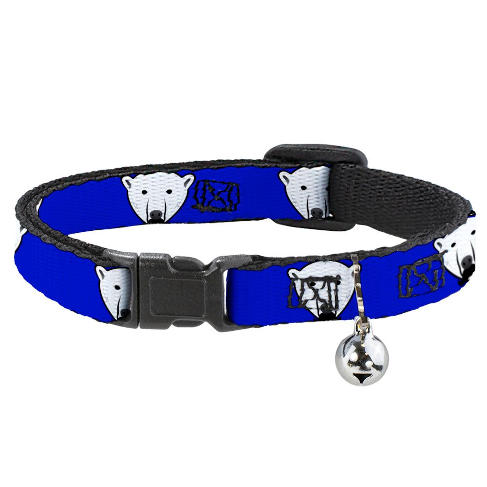 Cat Collar Breakaway - Polar Bear w Mustache Royal Breakaway Cat Collars Buckle-Down   