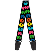 Guitar Strap - Skulls Black Multi Color Guitar Straps Buckle-Down   
