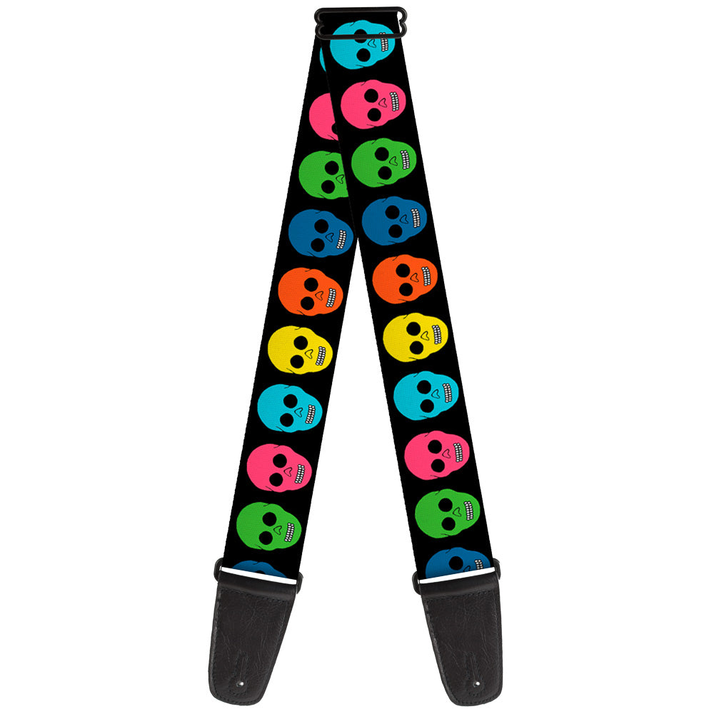 Guitar Strap - Skulls Black Multi Color Guitar Straps Buckle-Down   