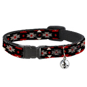 Cat Collar Breakaway - Navajo Red Black Gray Red Breakaway Cat Collars Buckle-Down   