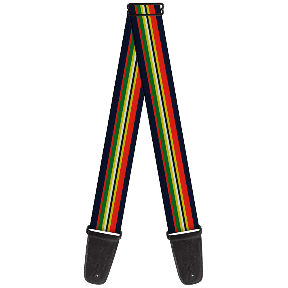 Guitar Strap - Stripes Navy Red Yellow Black White Green Guitar Straps Buckle-Down   