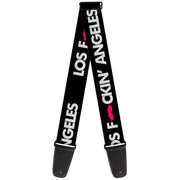 Guitar Strap - LOS F*CKIN' ANGELES Mustache Black White Pink Guitar Straps Buckle-Down   