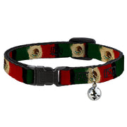Cat Collar Breakaway - Mexico Flag Distressed Painting Breakaway Cat Collars Buckle-Down   