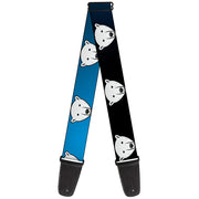 Guitar Strap - Polar Bear Repeat Black Blue Fade Guitar Straps Buckle-Down   
