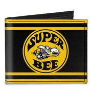 Canvas Bi-Fold Wallet - SUPER BEE Logo Stripes Black Yellow Canvas Bi-Fold Wallets Dodge   
