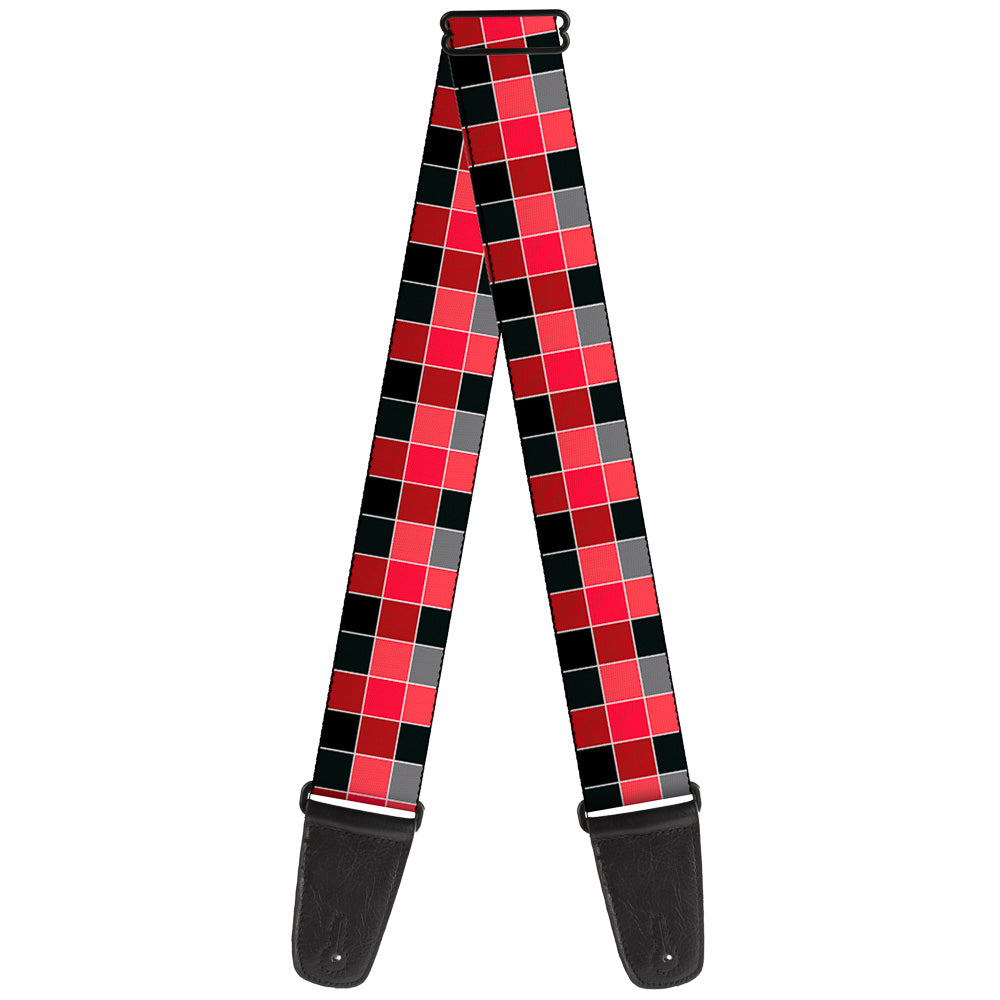 Guitar Strap - Checker Mosaic Red Guitar Straps Buckle-Down   