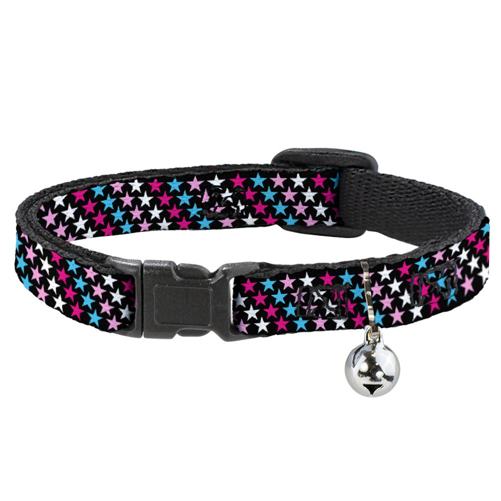 Cat Collar Breakaway - Mini Stars Black Pink Blue White Breakaway Cat Collars Buckle-Down   