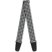 Guitar Strap - Mini Polka Dots Black White Guitar Straps Buckle-Down   