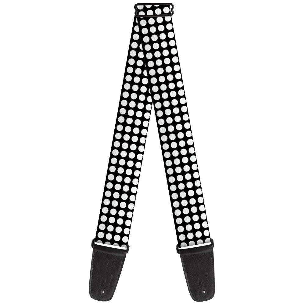 Guitar Strap - Mini Polka Dots Black White Guitar Straps Buckle-Down   