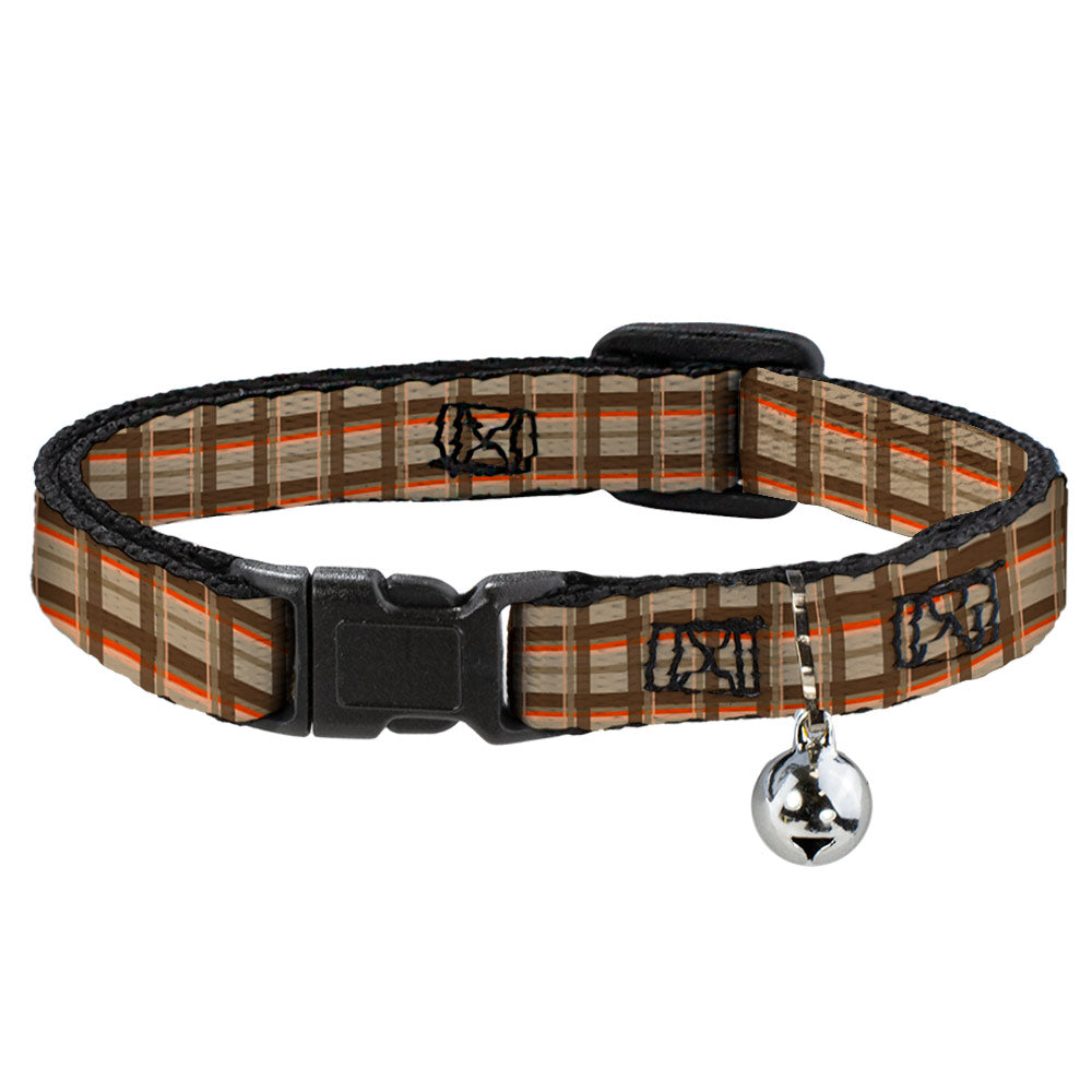 Cat Collar Breakaway - Plaid Tan Shades Orange Breakaway Cat Collars Buckle-Down   