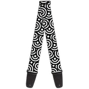 Guitar Strap - Bullseye Stacked Black White Guitar Straps Buckle-Down   
