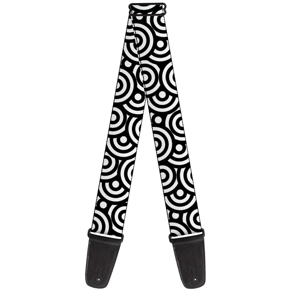 Guitar Strap - Bullseye Stacked Black White Guitar Straps Buckle-Down   