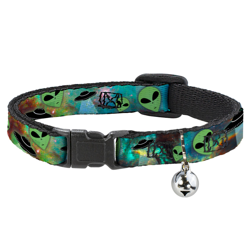 Cat Collar Breakaway - Aliens & UFO's Galaxy Green Black White Breakaway Cat Collars Buckle-Down   