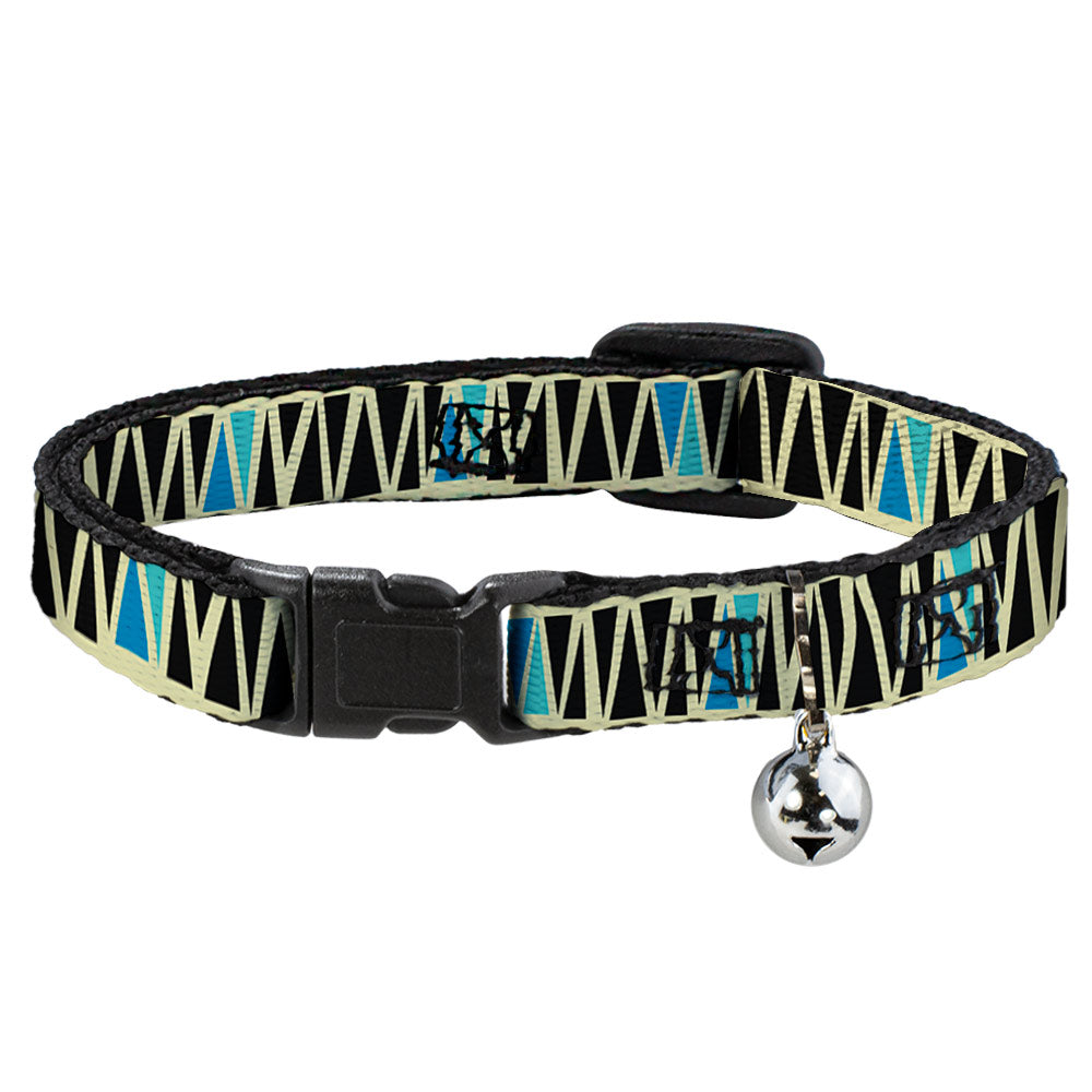 Cat Collar Breakaway - Zig Zag Doodle Cream Black Blues Breakaway Cat Collars Buckle-Down   