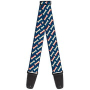 Guitar Strap - Bones Blue Tan Red Guitar Straps Buckle-Down   