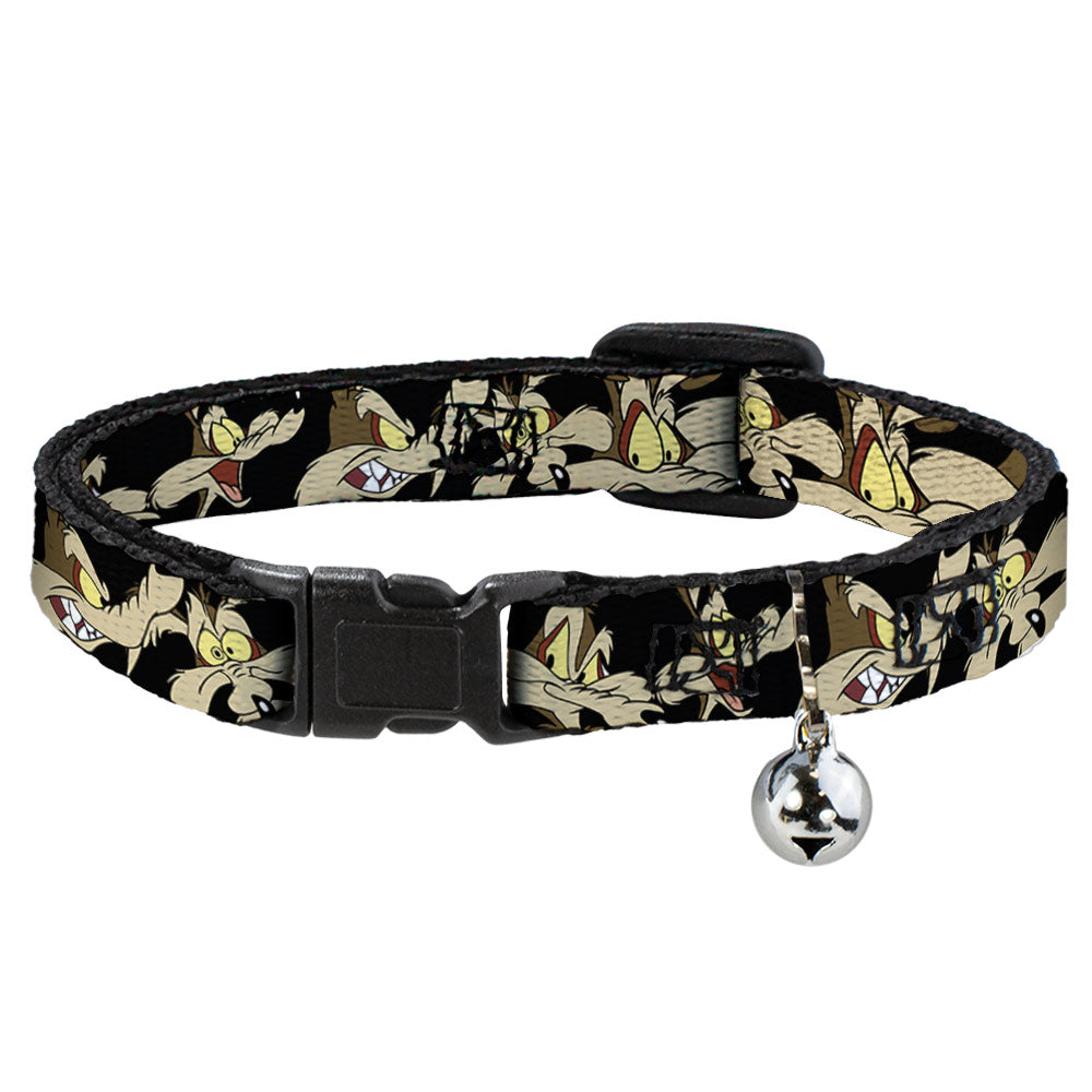 Cat Collar Breakaway - Wile E. Coyote Expressions Black Breakaway Cat Collars Looney Tunes   