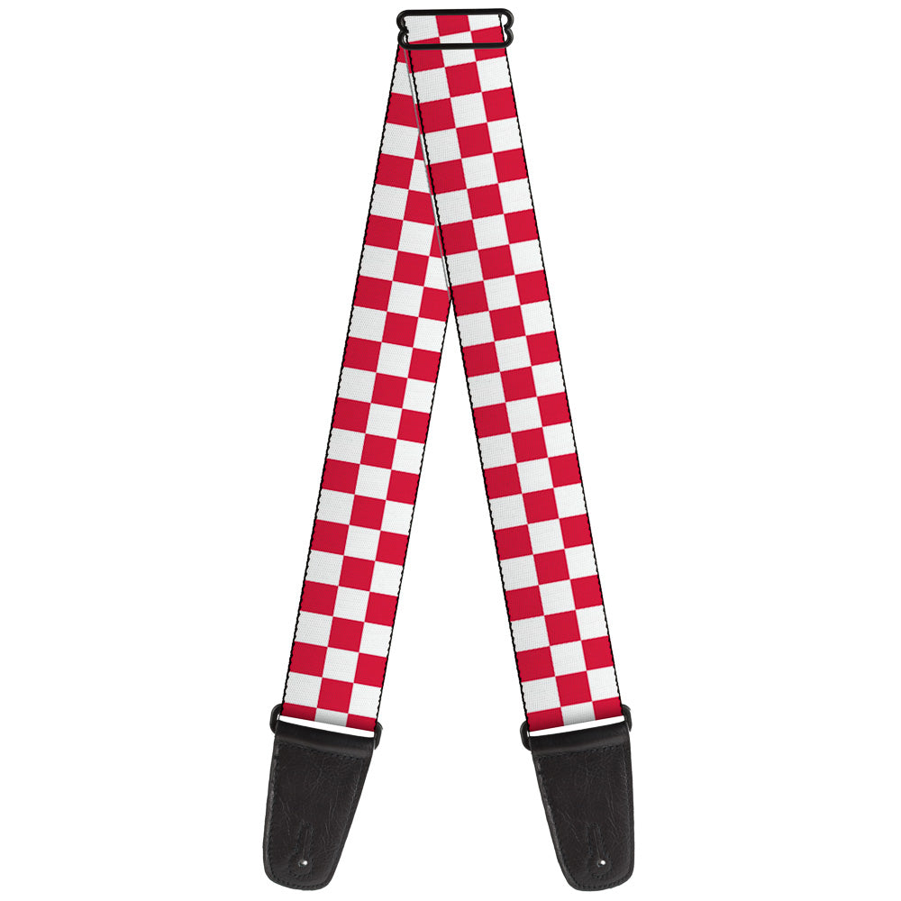 Guitar Strap - Checker Crimson White Guitar Straps Buckle-Down   