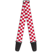 Guitar Strap - Checker Crimson White Guitar Straps Buckle-Down   