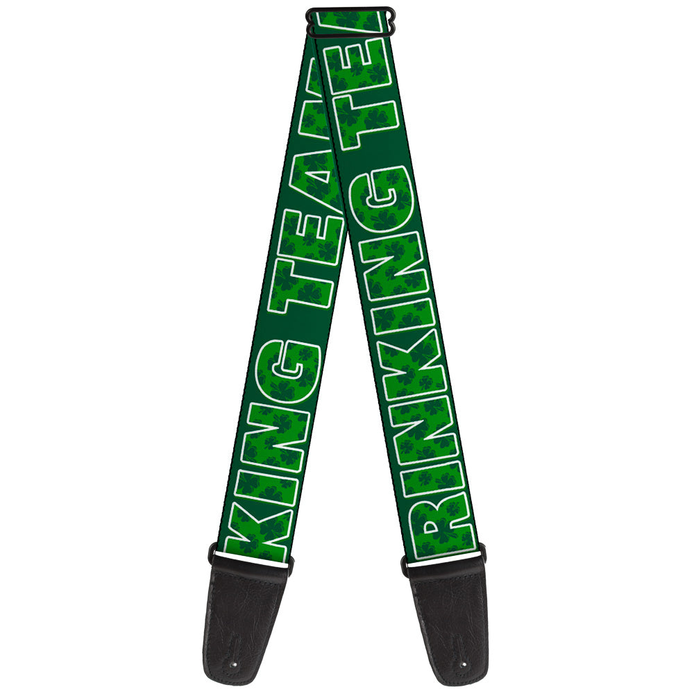 Guitar Strap - St Pat's DRINKING TEAM Shamrocks Black Green White Guitar Straps Buckle-Down   