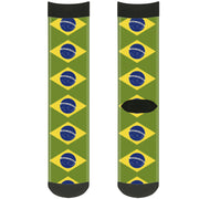 Sock Pair - Polyester - Brazil Flags - CREW Socks Buckle-Down   