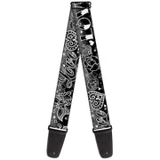 Guitar Strap - Love Love Black White Guitar Straps Buckle-Down   