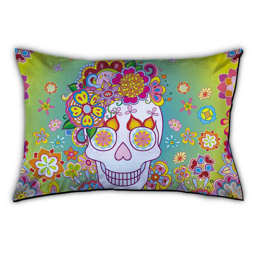 Pillowcase - STANDARD - Felicity Calavera Flowers Yellow-Green Fade Multi Color Pillow Cases Thaneeya McArdle   