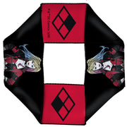 Dog Toy Squeaky Octagon Flyer - Harley Quinn Pose Diamond Icon Black Red Dog Toy Squeaky Octagon Flyer DC Comics   