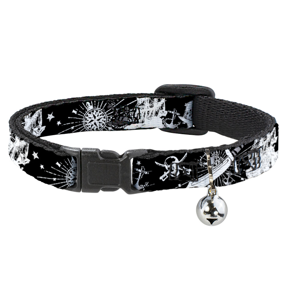 Cat Collar Breakaway - Dead Men Tell No Tales Black White Breakaway Cat Collars Buckle-Down   