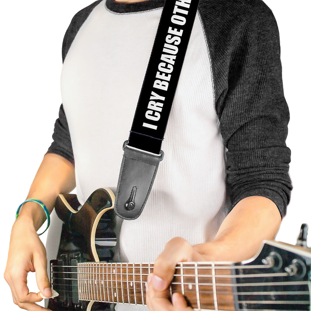 Guitar Strap - Sheldon I CRY BECAUSE OTHERS ARE STUPID THAT MAKES ME SAD Black White Guitar Straps The Big Bang Theory   
