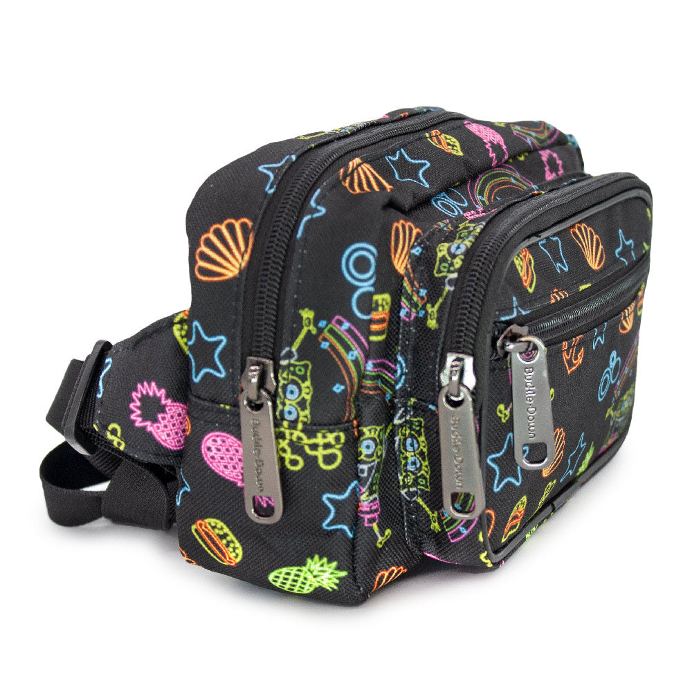 Fanny Pack - SpongeBob Icons Collage Black Multi Neon Fanny Packs Nickelodeon   
