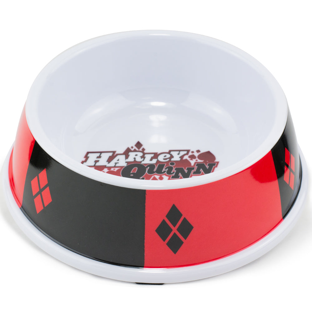 PBWL1-MLM-7.5-JKCL Single Melamine Pet Bowl - 7 5 (16oz) - Harley Quinn Diamon Icon + Diamonds Pet Bowls DC Comics   