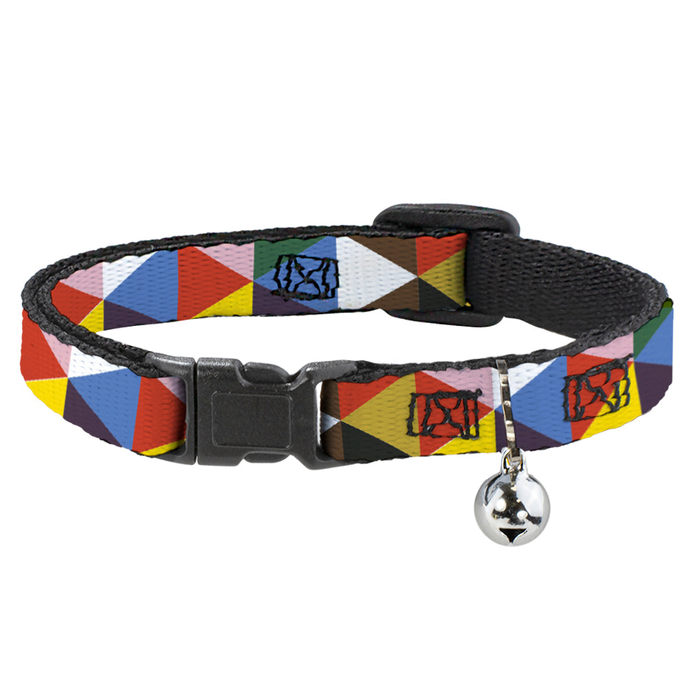 Cat Collar Breakaway - Geometric Triangle Blocks Multi Color Breakaway Cat Collars Buckle-Down   