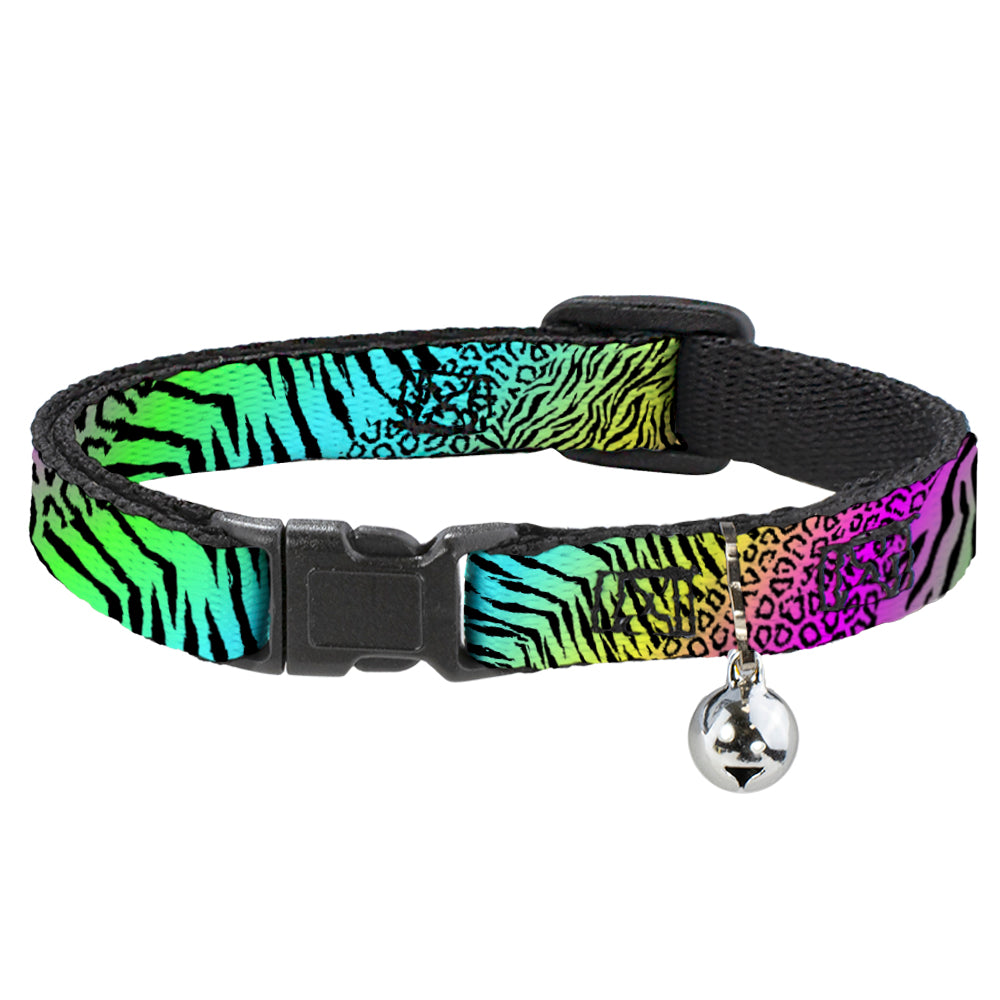 Cat Collar Breakaway - Animal Skins Rainbow Black Breakaway Cat Collars Buckle-Down   