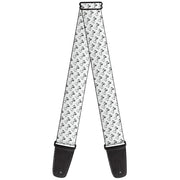 Guitar Strap - Dog Bone White Black Guitar Straps Buckle-Down   