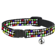 Cat Collar Breakaway - Houndstooth Black White Multi Neon Breakaway Cat Collars Buckle-Down   
