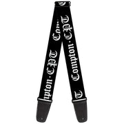 Guitar Strap - COMPTON-CPT Black White Guitar Straps Buckle-Down   