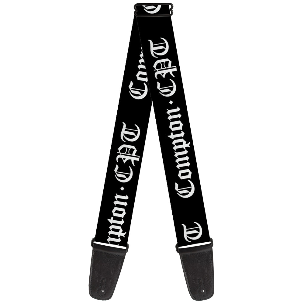 Guitar Strap - COMPTON-CPT Black White Guitar Straps Buckle-Down   