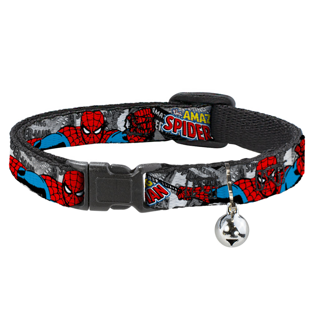 Cat Collar Breakaway - THE AMAZING SPIDER-MAN Stacked Comic Books Action Poses Breakaway Cat Collars Marvel Comics   