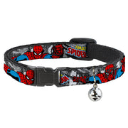 Cat Collar Breakaway - THE AMAZING SPIDER-MAN Stacked Comic Books Action Poses Breakaway Cat Collars Marvel Comics   