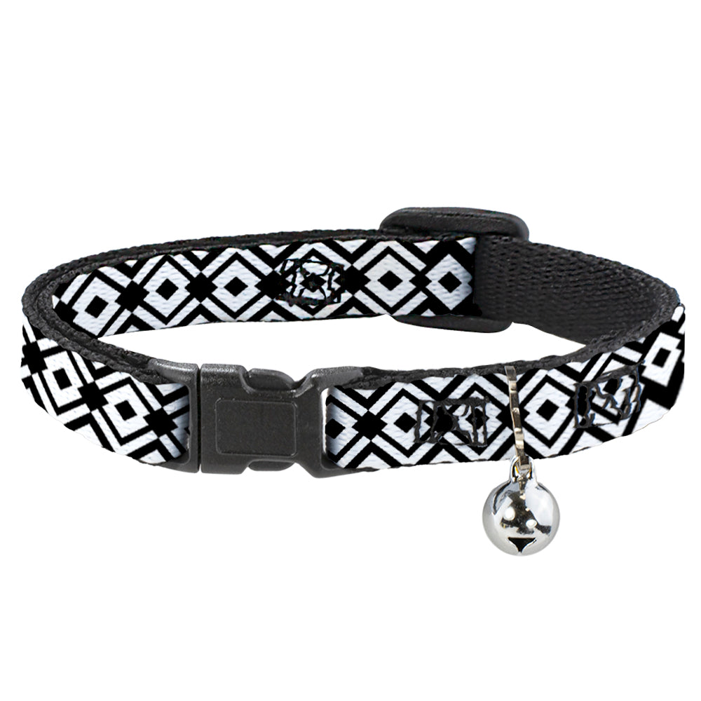 Cat Collar Breakaway - Aztec Pattern2 White Black Breakaway Cat Collars Buckle-Down   