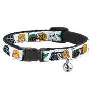 Cat Collar Breakaway with Bell - Star Wars 6-Character Faces White Breakaway Cat Collars Star Wars   