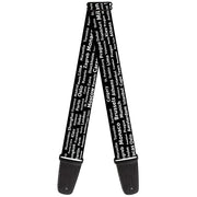 Guitar Strap - Verbiage Destination Cities Black White Guitar Straps Buckle-Down   